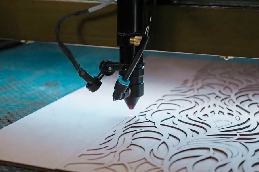 Laser cutting wood model